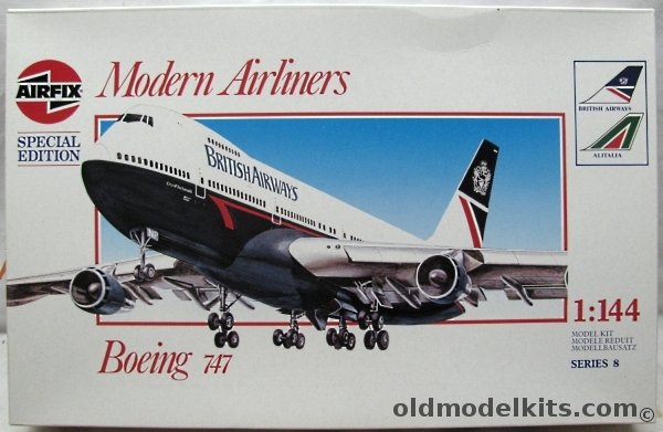 Airfix 1/144 Boeing 747 British Airways - British Airways or Alitalia - With Microscale Air India Markings and 'Pagoda Windows', 08174 plastic model kit